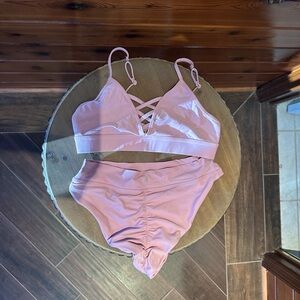Pink Strappy Bikini Set